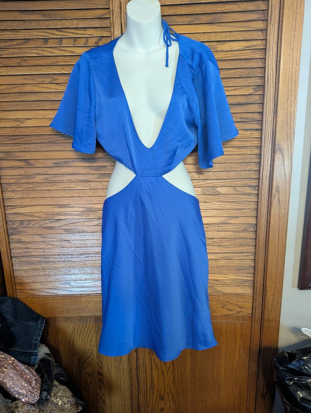Princess Polly Blue Dress With Side & Back‎ Cutouts Women's Size 10